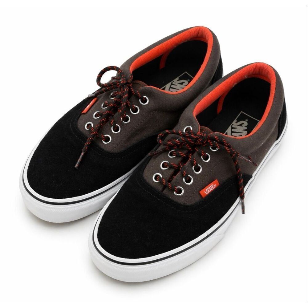 Vans Era Suede Canvas Sneakers Black Brown Womens 9 Mens 7.5
